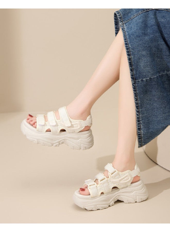 ZHR Convenient Hook & Loop】platform Sandals, Casual Sports Sandals For Women, Summer Beach Sandals, Outdoor Wear Women's Shoes - Image 1