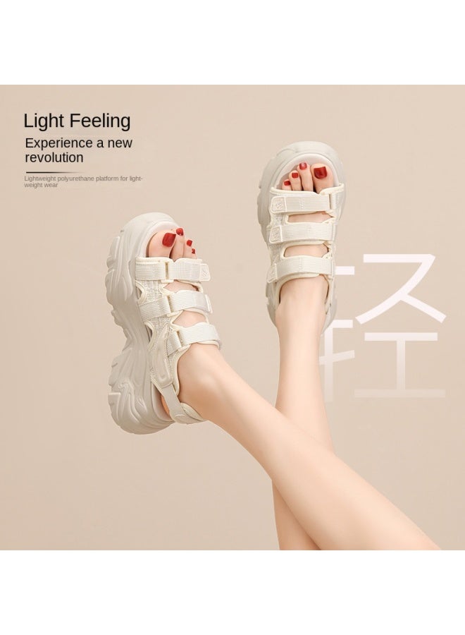 ZHR Convenient Hook & Loop】platform Sandals, Casual Sports Sandals For Women, Summer Beach Sandals, Outdoor Wear Women's Shoes - Image 5