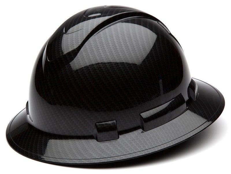 Ridgeline Pyramex Ridgeline Full Brim Hard Hat 4 Point Ratchet Shiny Black Graphite Pattern - Image 1