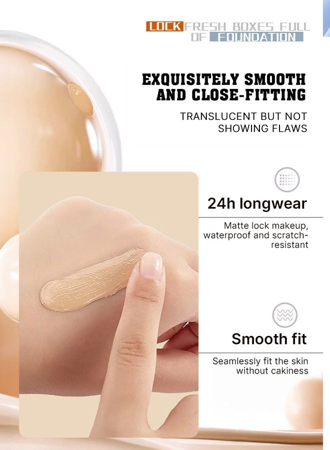 MAYCHEER WaterProof Natural Light Foundation, Long-lasting Oil Control Concealer - Beauty Cosmetics Facial Foundation Concealer for Travel Vacation Performance Dating (02# NATURAL BEIGE) - Image 4