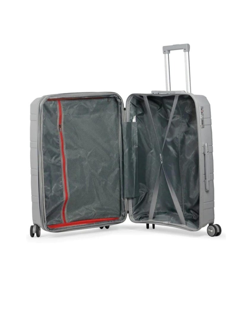 Generic - 2-Piece Luggage Set with Spinner Wheels – Cabin Size – 8 Rotating Wheels & TSA Lock – Grey - Image 1