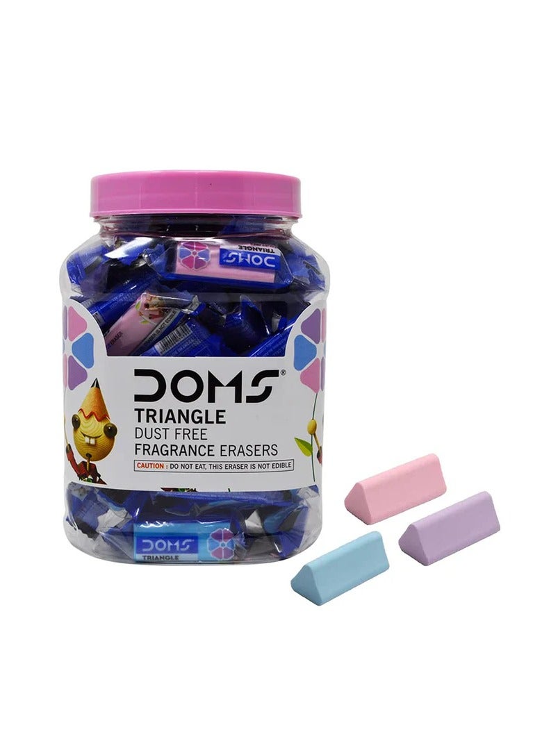 DOMS 30-Piece Triangular Dust Free Erasers Assorted Colours - Image 1