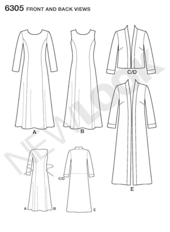 New Look Sewing Pattern 6305 Misses Dresses, Size A (10-12-14-16-18-20-22) - Image 2