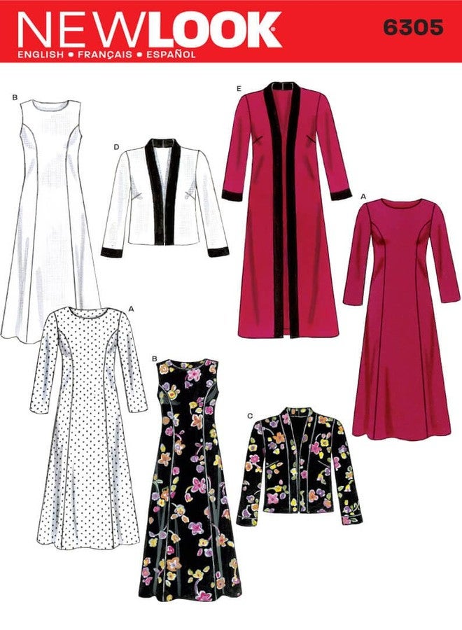 New Look Sewing Pattern 6305 Misses Dresses, Size A (10-12-14-16-18-20-22) - Image 1