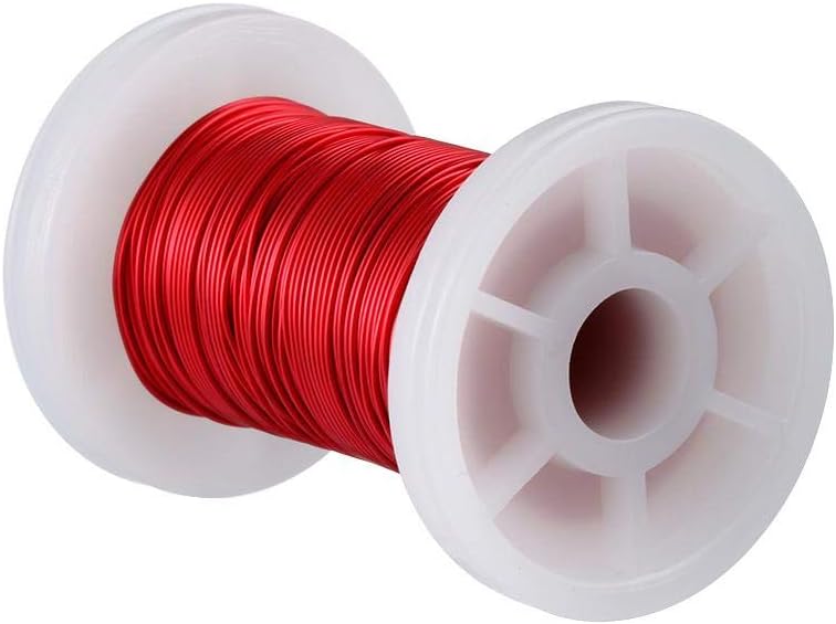 24 AWG Magnet Wire - Enameled Copper Wire - Enameled Magnet Winding Wire - 2 oz - 0.0197" Diameter 1 Spool Coil Red Temperature Rating 155℃ Widely Used for Transformers Inductors - Image 1