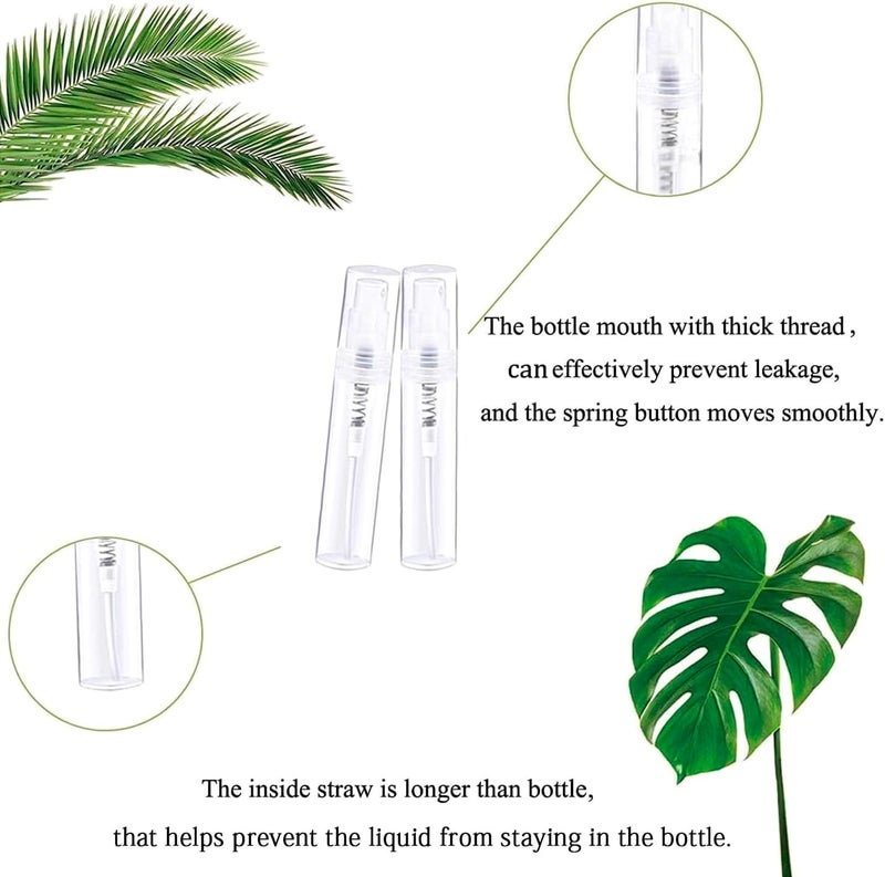 Csdtylh Mini Clear Plastic Spray Bottle Portable Cute Perfume Mouthwash Atomizer for Cleaning, Travel, Essential Oils, Perfume 120Pcs 3ml … - Image 4