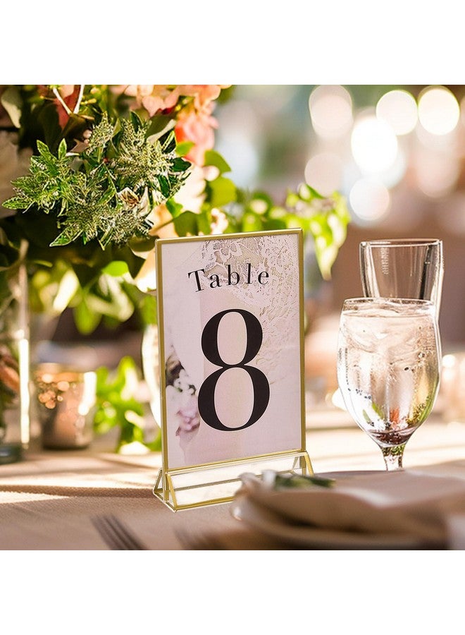 UNIQOOO UNIQOOO Acrylic Sign Holders with Golden Border, Portrait View, Pack of 12 | 4x6 Inches Double Sided Clear Frame, Perfect for Wedding reception, Centerpiece, Decoration, Party,Anniversary, Event  - Image 4