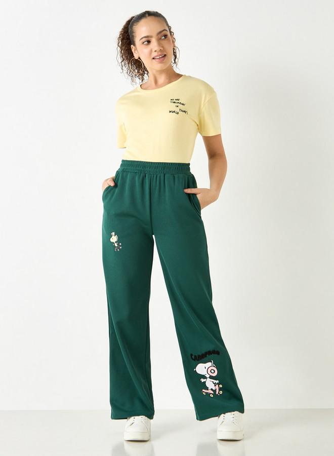 SP Characters Snoopy Print Pants with Elasticated Waistband and Pockets - Image 2