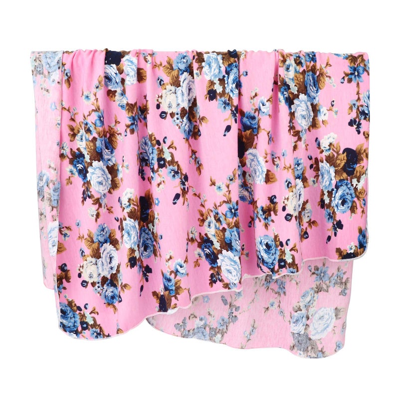 DRESHOW BQUBO Newborn Receiving Blanket with Bow Hat Set Flower Print Baby Swaddle Blanket with Beanie Nursery Swaddle Wrap - Image 5