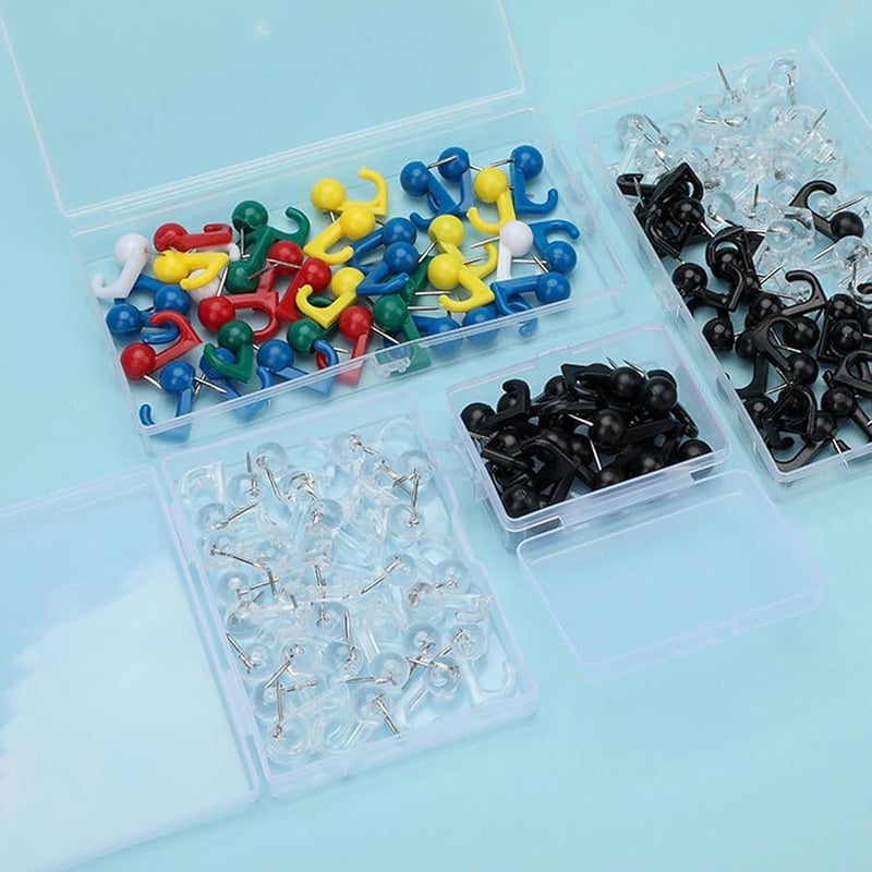 Transparent Resin Push Pin Hooks Wall Organizers Easy Installation Sturdy Colorful - Image 5