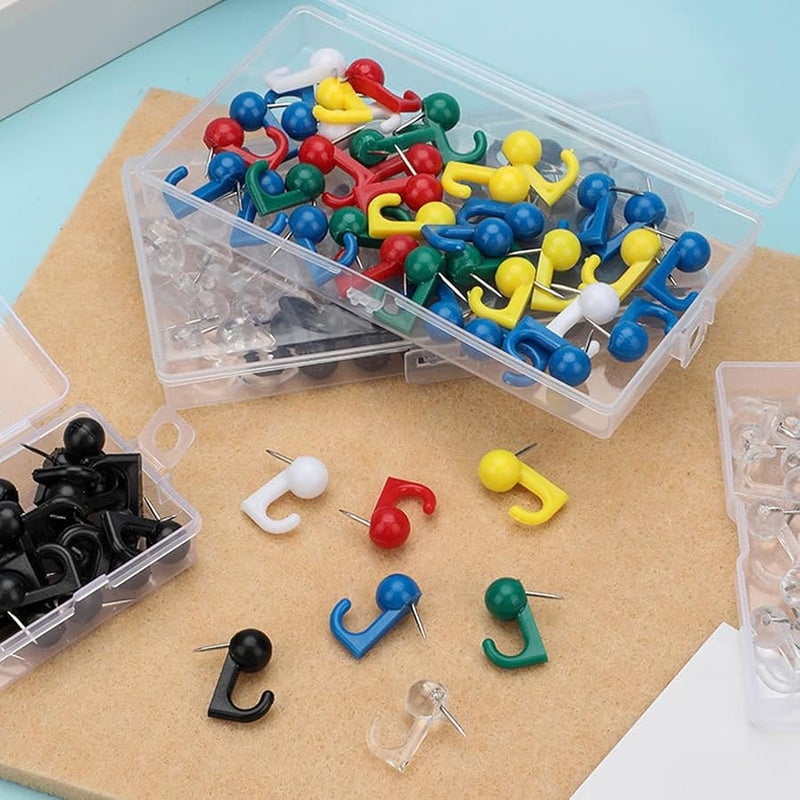 Transparent Resin Push Pin Hooks Wall Organizers Easy Installation Sturdy Colorful - Image 3