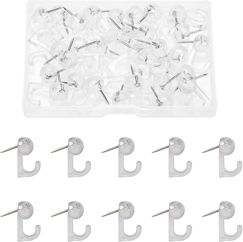 Transparent Resin Push Pin Hooks Wall Organizers Easy Installation Sturdy Colorful - Image 1