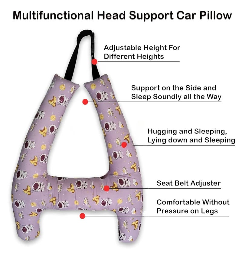 DAGDIYA DAGDIYA HShape Car Sleeping Head Support Travel Neck Rest Car Seat Pillow for Kids Infants Ergonomic Head Body Support for Safe Comfortable Sleep Multicolor Pack of 2 - Image 5