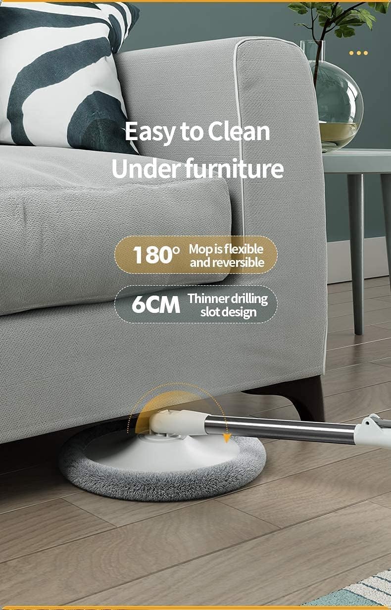 Cordova Spin Floor Mop and Bucket Set for Professional Home Floor Cleaning System with Aluminum Handle/4-Washable Microfiber Pads Perfect Home + Kitchen Cleaner for Hardwood, Laminate (Spin Mop) - Image 5