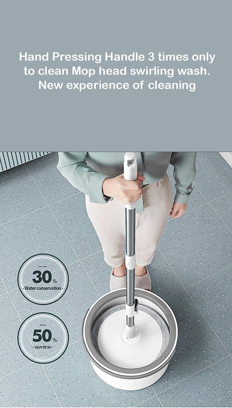 Cordova Spin Floor Mop and Bucket Set for Professional Home Floor Cleaning System with Aluminum Handle/4-Washable Microfiber Pads Perfect Home + Kitchen Cleaner for Hardwood, Laminate (Spin Mop) - Image 4