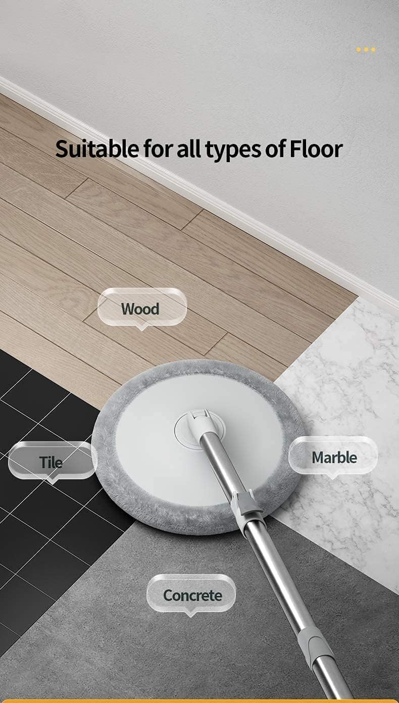 Cordova Spin Floor Mop and Bucket Set for Professional Home Floor Cleaning System with Aluminum Handle/4-Washable Microfiber Pads Perfect Home + Kitchen Cleaner for Hardwood, Laminate (Spin Mop) - Image 2