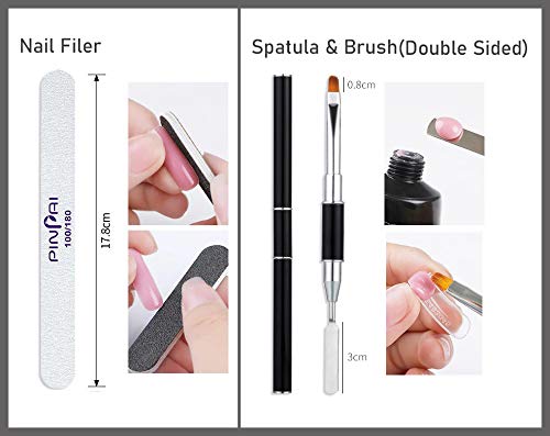 Pinpai Glitter Acrylic Gel Poly Nail Gel Nail Extension Set With 4 Tubes - Image 3
