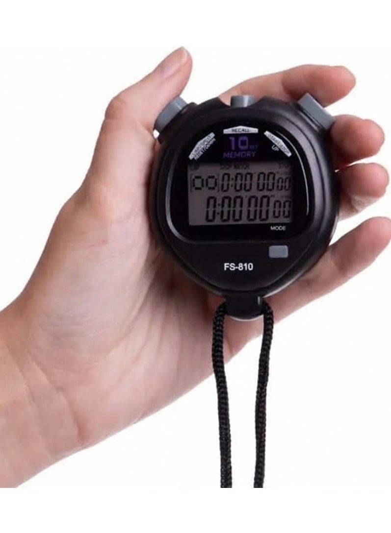 Digital Stopwatch, Electronic Stopwatch with Countdown 10-Day Memory, Multi-Function Interval Timer - Image 3