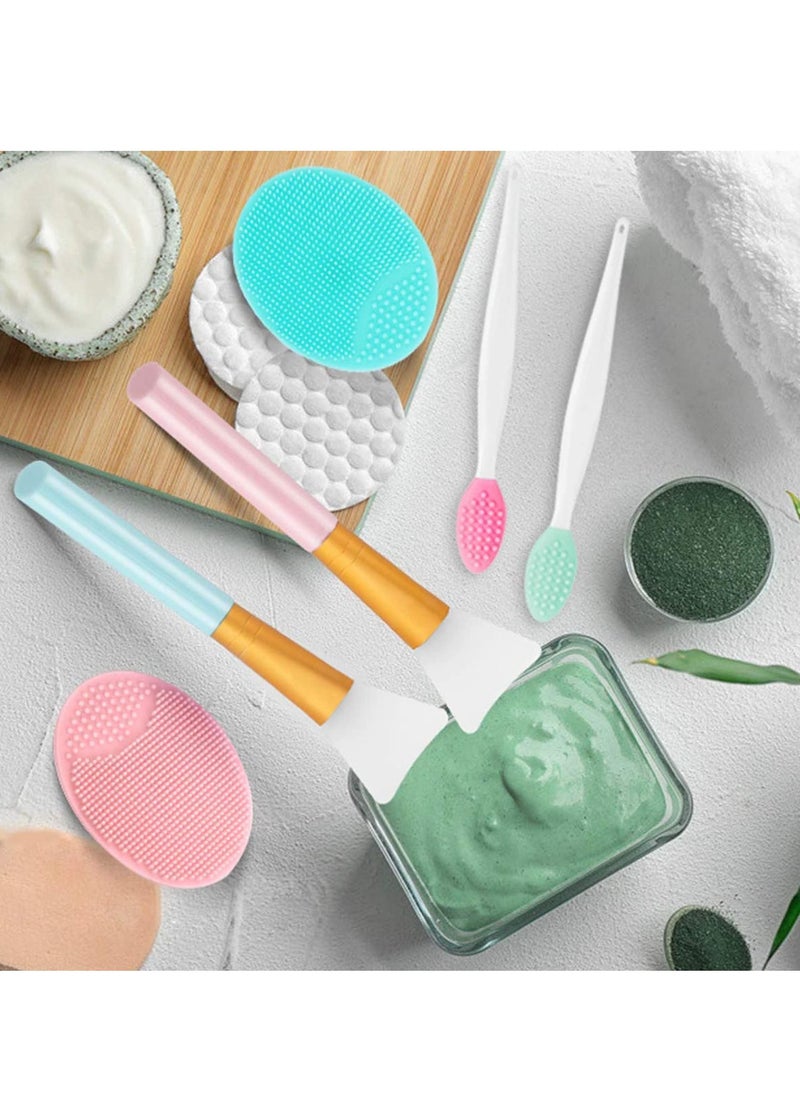 Y&D Silicone Face Scrubber, 2pcs Exfoliating Lip Brush, Cleansing Brush,2pcs Mask Brush Exfoliator Blackhead Skin Care Tool  - Image 2