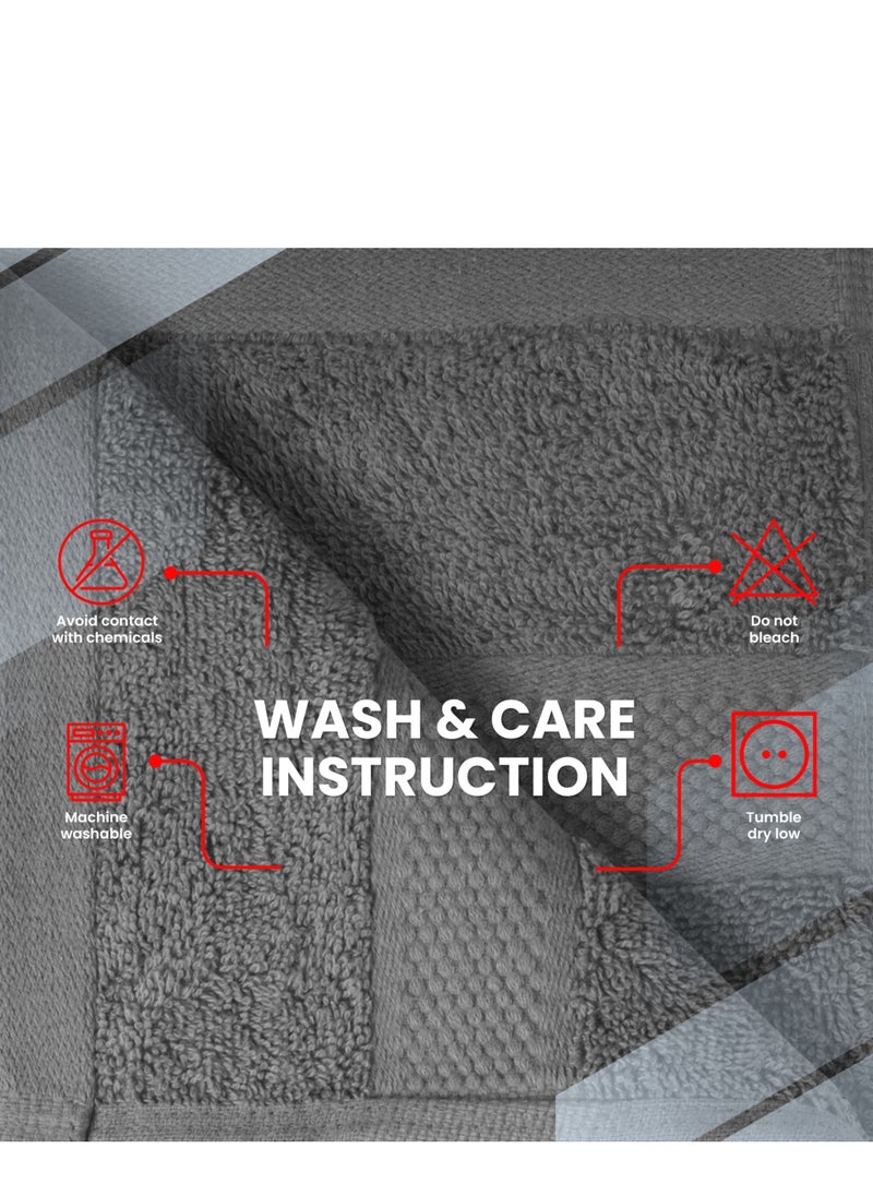 Infinitee Xclusives Infinitee Xclusives [12 Pack] Premium Grey Wash Cloths and Face Towels, 13 x 13 Inches (33 x 33cm) 100% Cotton, Soft and Absorbent Washcloths Set - Perfect for Bathroom, Gym, and Spa  - Image 3