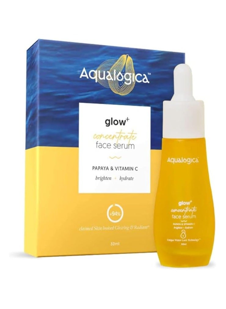 Aqualogica Aqualogica Glow+ Concentrate Vitamin C Face Serum, 1.01 Fl Oz (30ml) | With Vitamin C & Papaya | Organic, Pure, Natural Face Serum Moisturizer for Oily & Dry Skin | for Men & Women  - Image 1