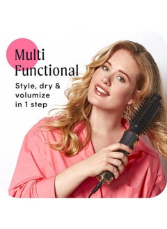 Cosmopolitan Hot Air Hair Styler And Brush Blow Dryer Brush 3 Heat & Cool Settings Portable Hairdryer & Styler To Dry Curl Straighten & Volumize Beauty & Personal Care Tool 700W Black & Gold  - Image 4
