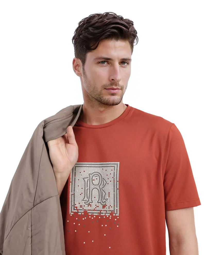 Rare Rabbit Men's Hd Print Relaxed Fit T-Shirt