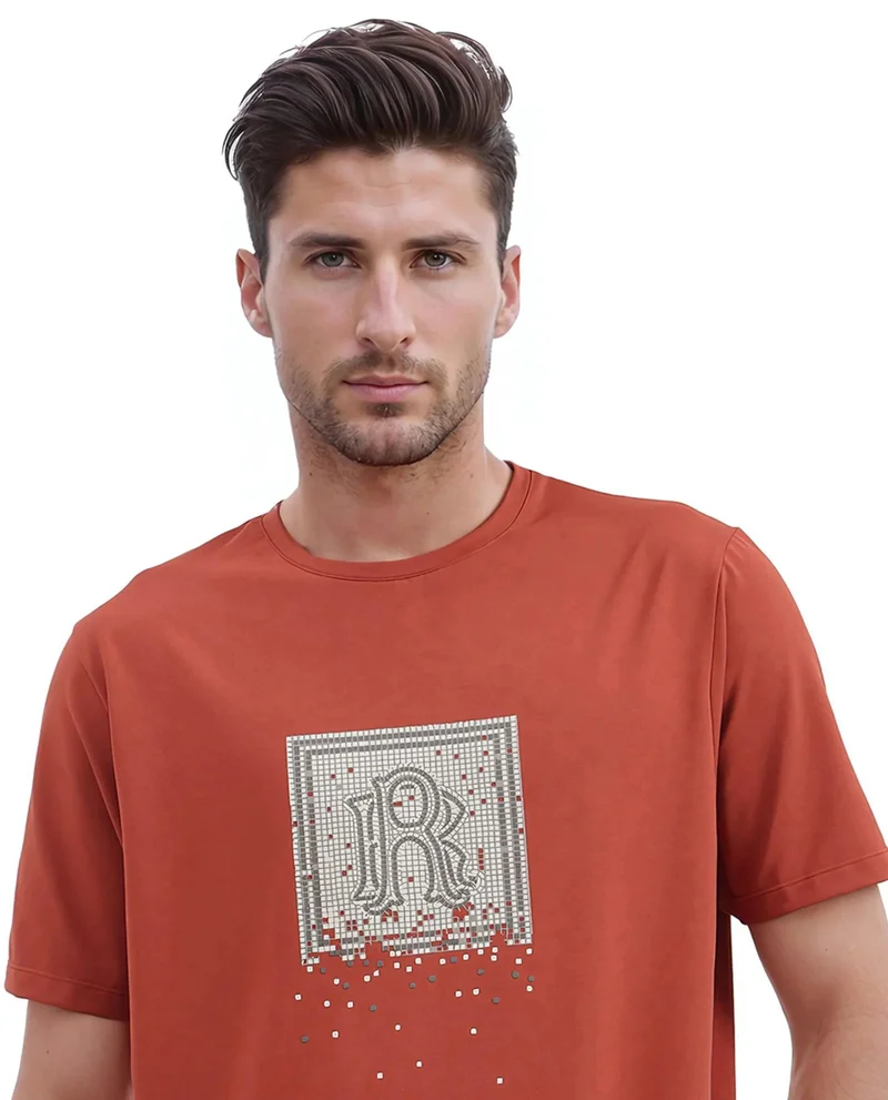Rare Rabbit Men's Hd Print Relaxed Fit T-Shirt