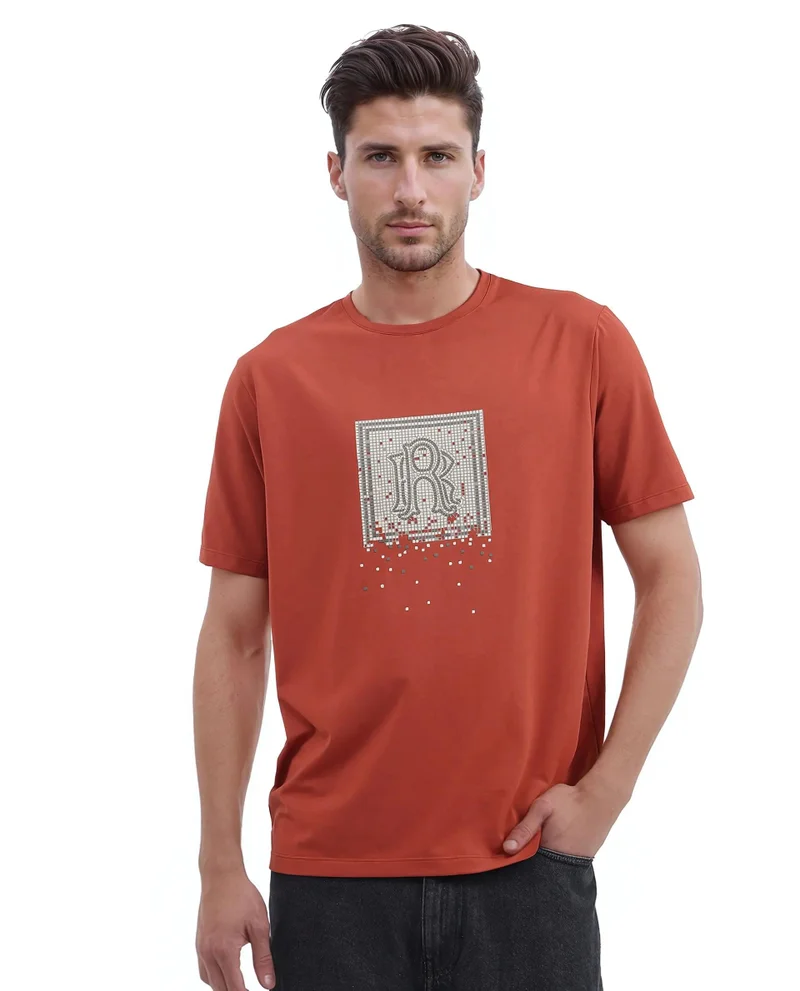 Rare Rabbit Men's Hd Print Relaxed Fit T-Shirt