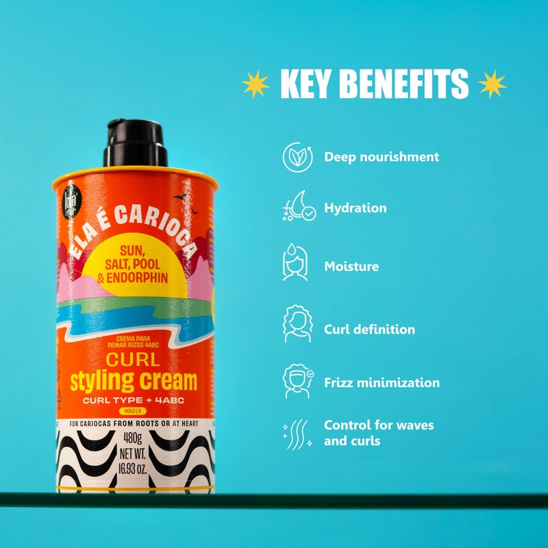 لولا Lola From Rio - Ela E Carioca 4ABC Curl-Defining Cream, Boost Hydration, Minimize Frizz, Provide Soft, Flexible Control for 4ABC Curl Type, 17.64 Fl Oz - Image 2