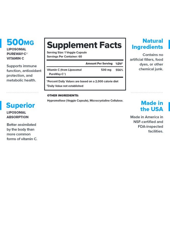 LEGION Liposomal Vitamin C Supplement - High Absorption Liposomal VIT C Supplement for Women & Men - Natural Vitamin C Supplements for Immune System Support (60 Vitamin C Capsules) - Image 2