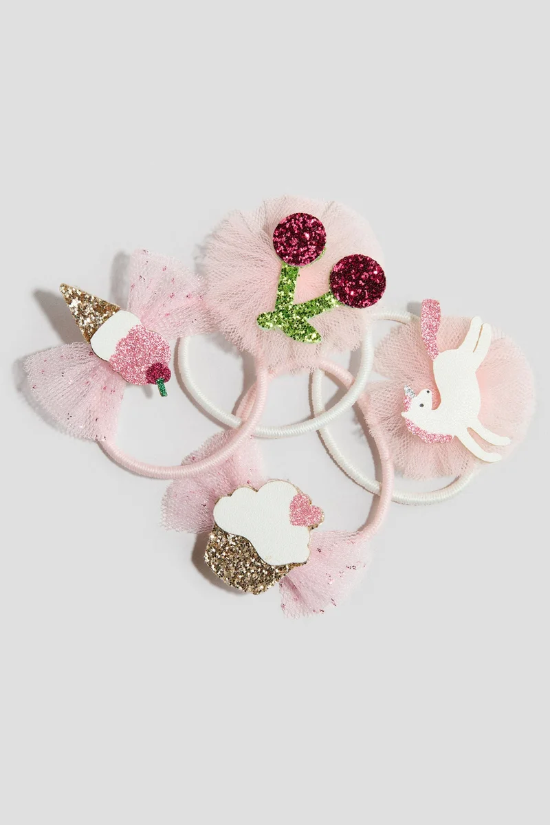 H&M 4-pack appliquéd hair elastics