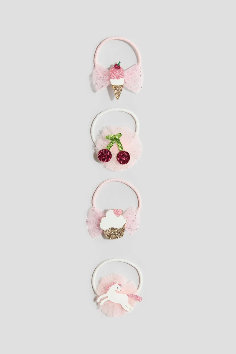 H&M 4-pack appliquéd hair elastics