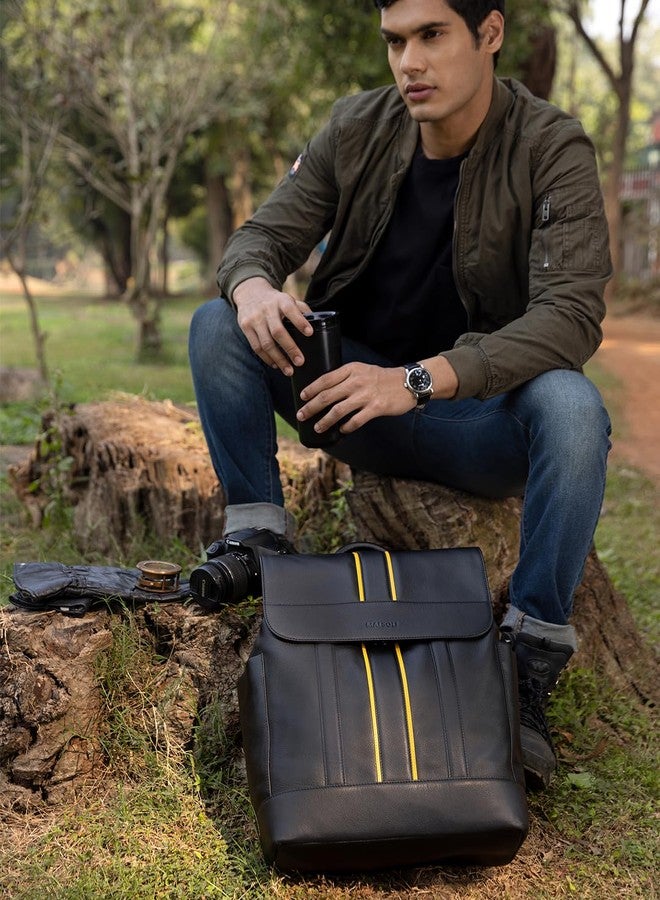 MAI SOLI Boston Genuine Leather Black Large Backpack - Image 2