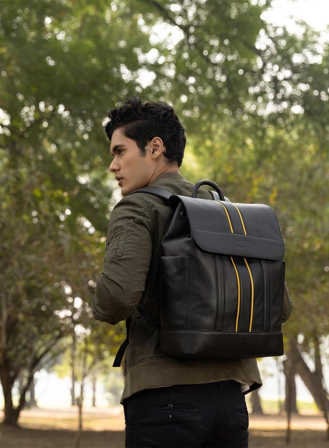 MAI SOLI Boston Genuine Leather Black Large Backpack - Image 5