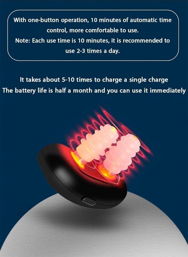 مانجي جهاز علاج الأنف بالأشعة تحت الحمراء، جهاز تهدئة الأنف القابل لإعادة الشحن، جهاز علاج العطس والرشح 650 نانومتر (أسود) - Image 5