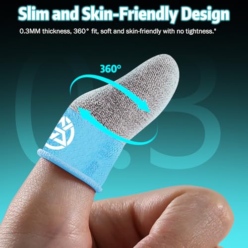 TecoKart® Finger Sleeves for Gaming - 4Pcs Ultra-Thin Anti-Slip Thumb Sleeves, Breathable and Sweat-Proof, Perfect for PUBG and Mobile Games - Image 5