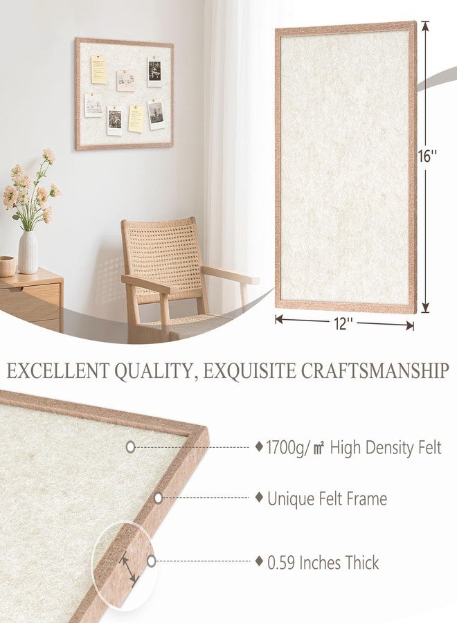 DOLLAR BOSS Felt Framed Bulletin Board 16'' x12'' 1PC Small Cork Boards for Walls Cute Lightweight Aesthetic Corkboard for Office Home Decor College Dorm Room Photo Display with 10 Pins, Beige - Image 2