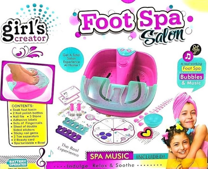 Braintastic Foot Spa Sets for Girls ,DIY Manicure and Pedicure Set with Foot Care Kit Perfect with Nail Kit for Kids -5-12 Years - Image 1