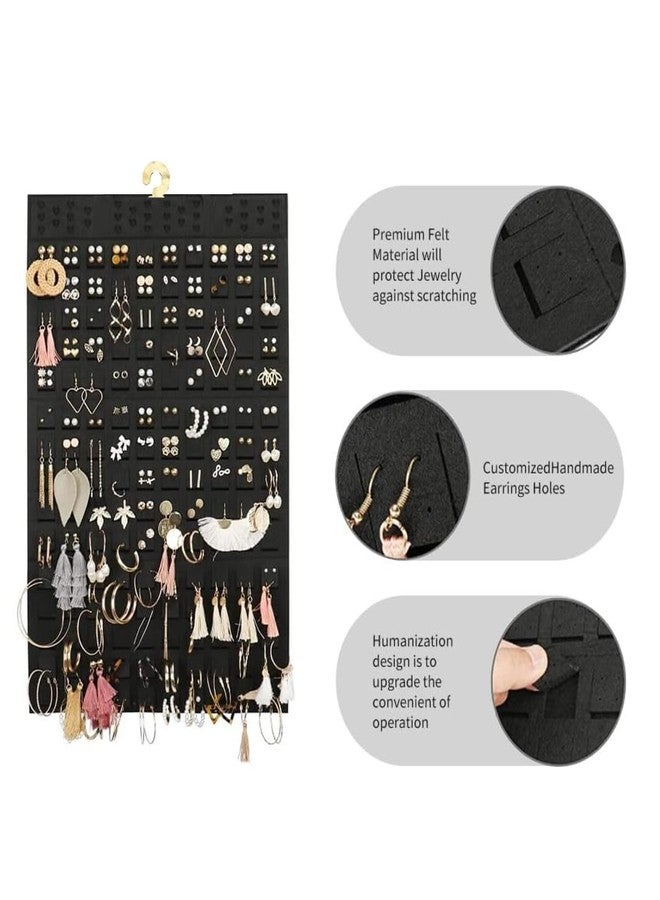 Incrizma Hanging Earrings Organizer, Earring Holder, Holds Up To 300 Pairs,Hanging Organizer for Women Girls (Standard Size 22.5 * 13.6 inches, Black) - Image 4