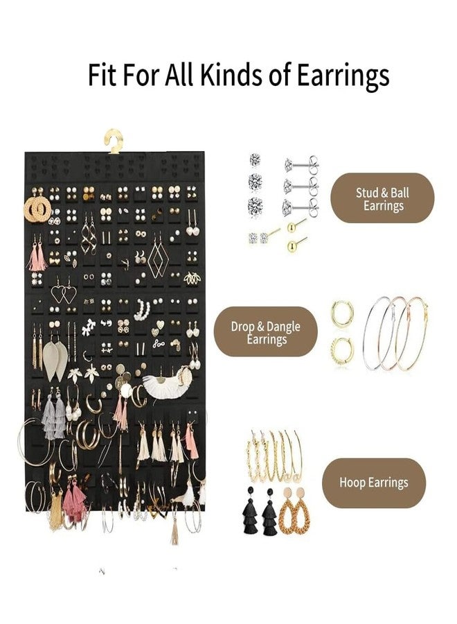 Incrizma Hanging Earrings Organizer, Earring Holder, Holds Up To 300 Pairs,Hanging Organizer for Women Girls (Standard Size 22.5 * 13.6 inches, Black) - Image 2