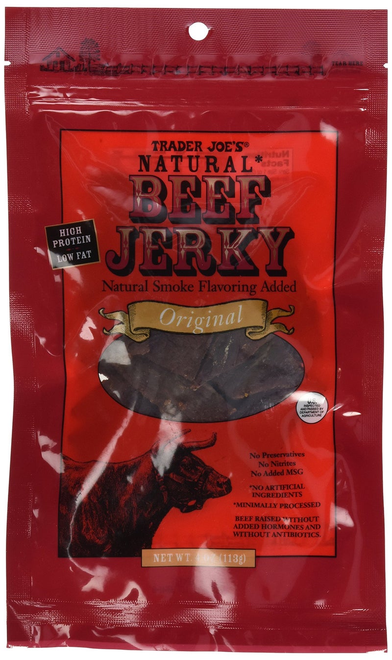 Trader Joe's Natural Beef Jerky Original Flavor 4 Ounce Package (Original) - Image 1
