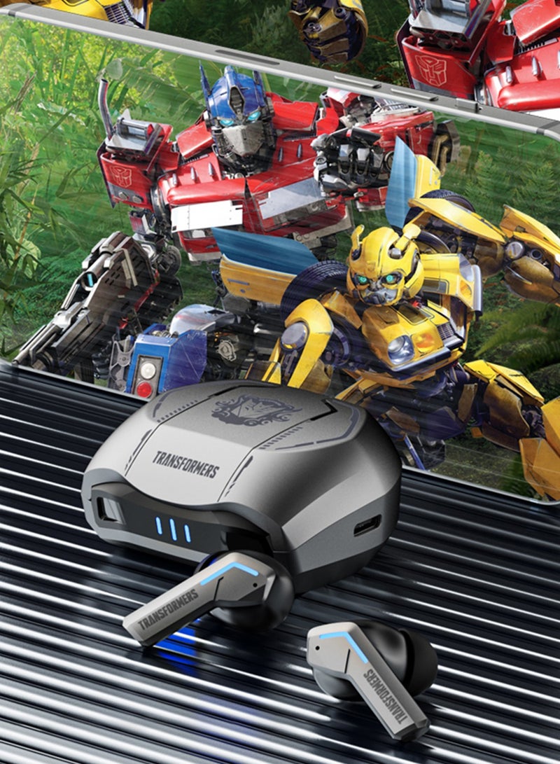 TRANSFORMERS TF-T06 TWS Bluetooth Earbuds, In-Ear Design, Noise Isolation, Up to 30 Hours Playtime - Silver - Image 2