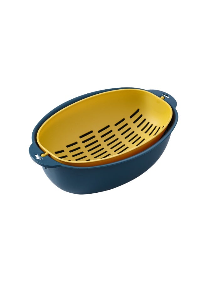 Marcolo Colander with Bowl Set – 2-in-1 Kitchen Strainer & Mixing Bowl | Teal/Yellow - Image 5