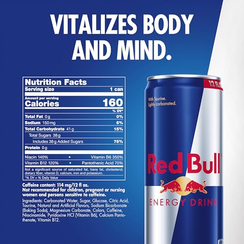 Red Bull Energy Drink with 114mg Caffeine plus Taurine & B Vitamins, 12 Fl Oz, Pack of 24 Cans - Image 3