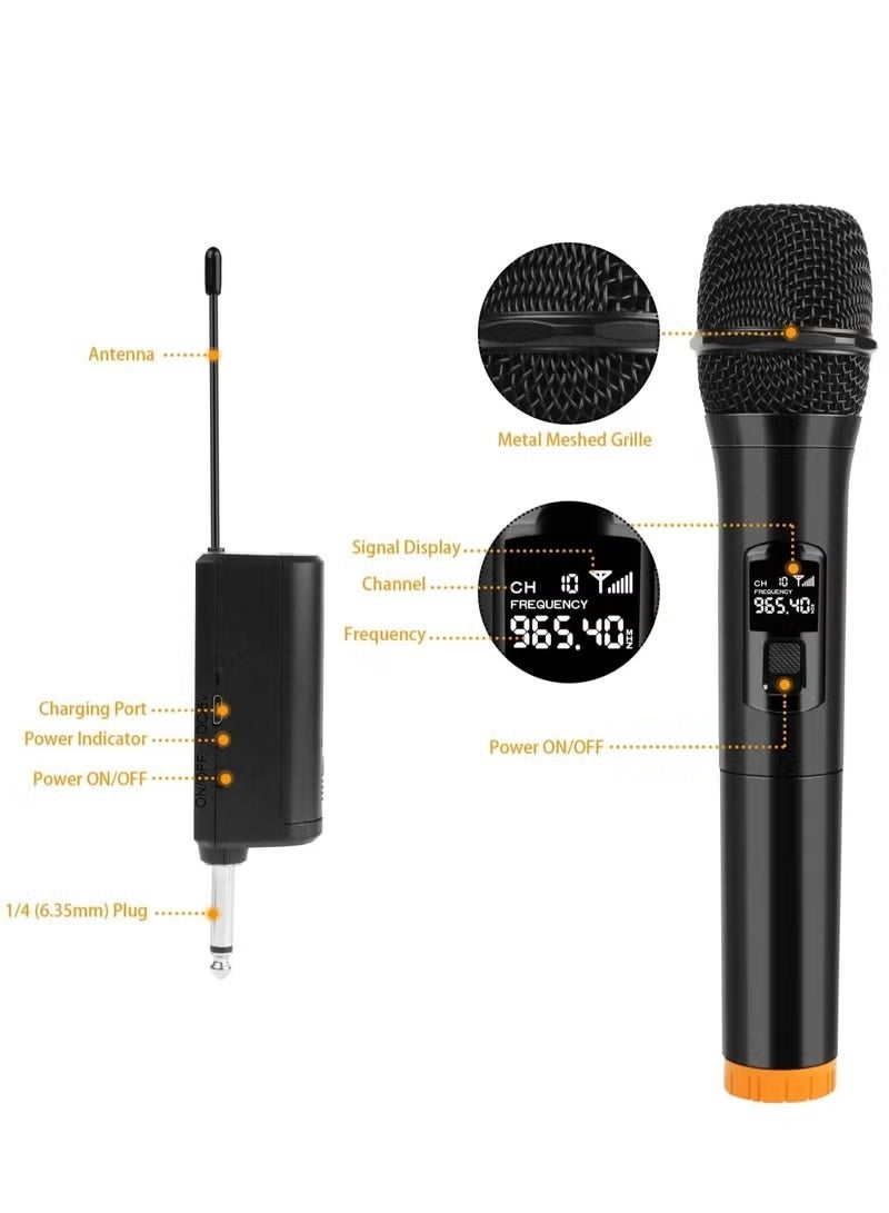 1. Dual Wireless Handheld Microphone Set with Receiver – Unidirectional Mics for Events - Image 1