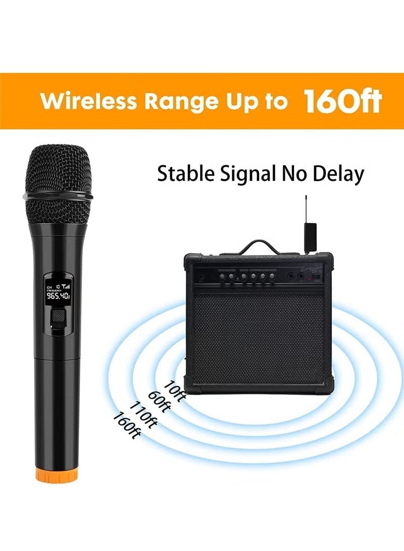 1. Dual Wireless Handheld Microphone Set with Receiver – Unidirectional Mics for Events - Image 3