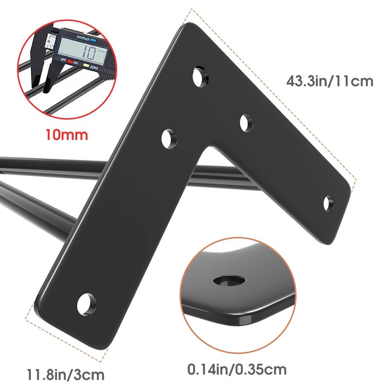 Supermaster Hairpin Legs Heavy 6 in Hairpin Furniture Legs Furniture Metal Table Legs for Cabinet Wardrobe Tv Cabinets Drawers - Image 3