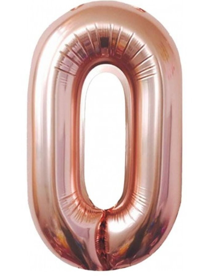 DecoLoral DECOR ME Rose Gold colour 32inch Number Foil Balloon (No-0)