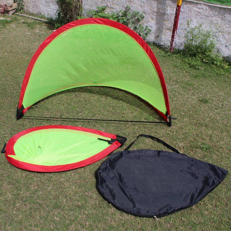 ROXAN Model Pop Up Goal Pair Portable Soccer Goals with Carry Bag Long Life Durable Frame Quick Setup Easy Fold (Color May Vary) - Image 1